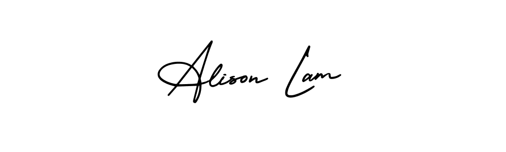 Use a signature maker to create a handwritten signature online. With this signature software, you can design (AmerikaSignatureDemo-Regular) your own signature for name Alison Lam. Alison Lam signature style 3 images and pictures png