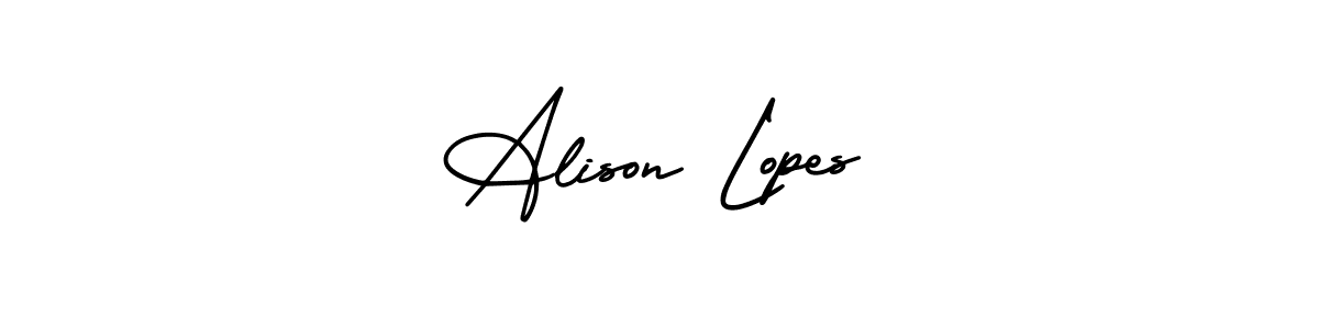 How to make Alison Lopes signature? AmerikaSignatureDemo-Regular is a professional autograph style. Create handwritten signature for Alison Lopes name. Alison Lopes signature style 3 images and pictures png