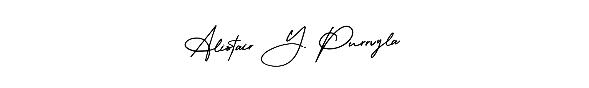 Make a beautiful signature design for name Alistair Y. Purrvyla. With this signature (AmerikaSignatureDemo-Regular) style, you can create a handwritten signature for free. Alistair Y. Purrvyla signature style 3 images and pictures png