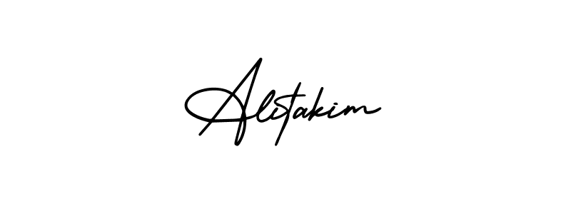 How to make Alitakim signature? AmerikaSignatureDemo-Regular is a professional autograph style. Create handwritten signature for Alitakim name. Alitakim signature style 3 images and pictures png