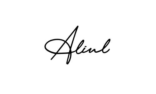 Similarly AmerikaSignatureDemo-Regular is the best handwritten signature design. Signature creator online .You can use it as an online autograph creator for name Aliul. Aliul signature style 3 images and pictures png