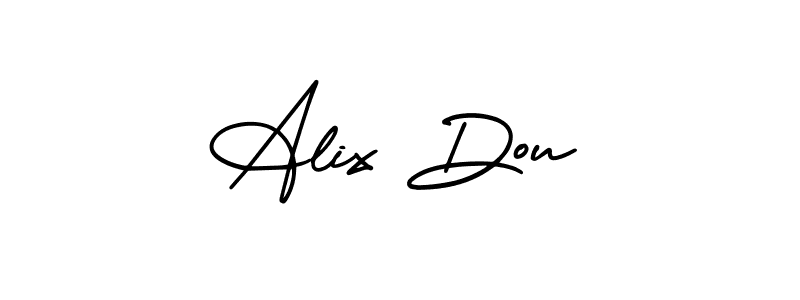 You should practise on your own different ways (AmerikaSignatureDemo-Regular) to write your name (Alix Dou) in signature. don't let someone else do it for you. Alix Dou signature style 3 images and pictures png