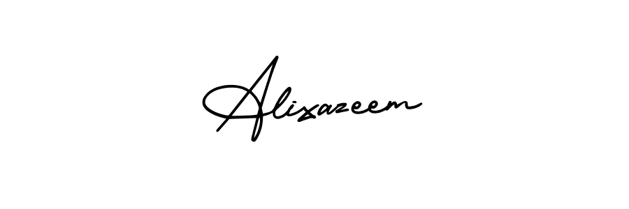 The best way (AmerikaSignatureDemo-Regular) to make a short signature is to pick only two or three words in your name. The name Alixazeem include a total of six letters. For converting this name. Alixazeem signature style 3 images and pictures png