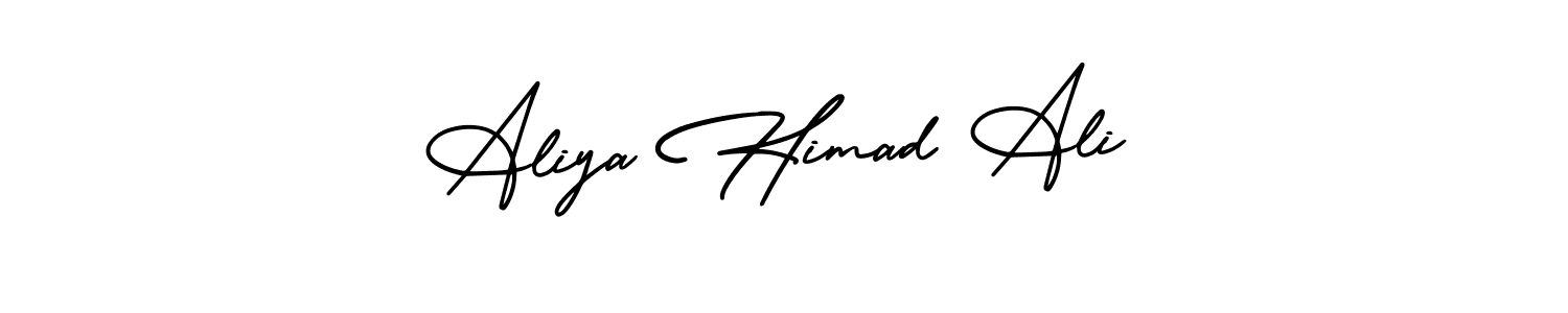 Also You can easily find your signature by using the search form. We will create Aliya Himad Ali name handwritten signature images for you free of cost using AmerikaSignatureDemo-Regular sign style. Aliya Himad Ali signature style 3 images and pictures png