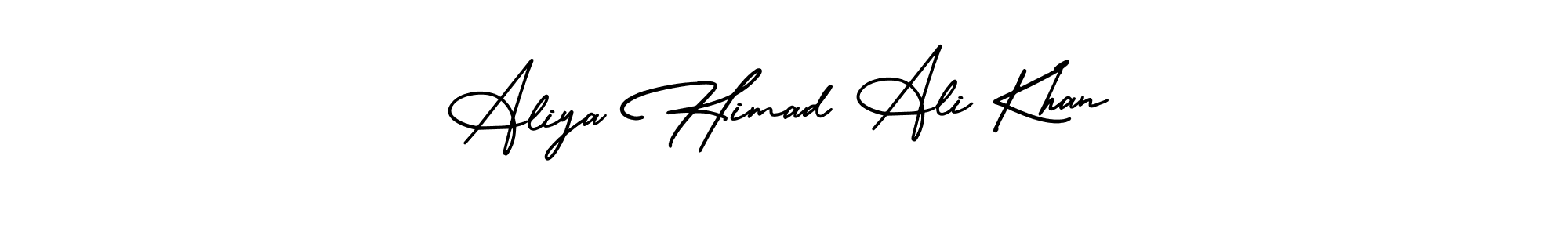 This is the best signature style for the Aliya Himad Ali Khan name. Also you like these signature font (AmerikaSignatureDemo-Regular). Mix name signature. Aliya Himad Ali Khan signature style 3 images and pictures png