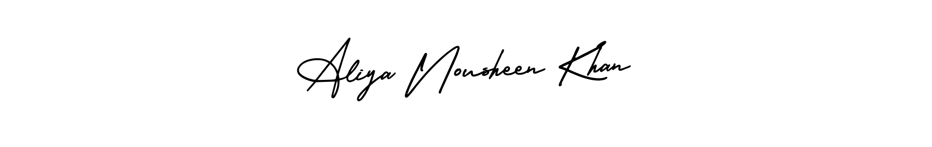The best way (AmerikaSignatureDemo-Regular) to make a short signature is to pick only two or three words in your name. The name Aliya Nousheen Khan include a total of six letters. For converting this name. Aliya Nousheen Khan signature style 3 images and pictures png