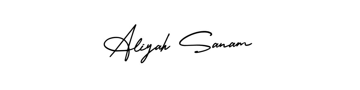 Design your own signature with our free online signature maker. With this signature software, you can create a handwritten (AmerikaSignatureDemo-Regular) signature for name Aliyah Sanam. Aliyah Sanam signature style 3 images and pictures png