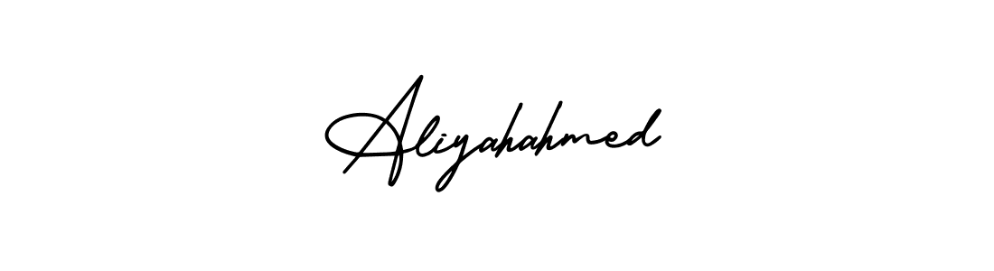 It looks lik you need a new signature style for name Aliyahahmed. Design unique handwritten (AmerikaSignatureDemo-Regular) signature with our free signature maker in just a few clicks. Aliyahahmed signature style 3 images and pictures png