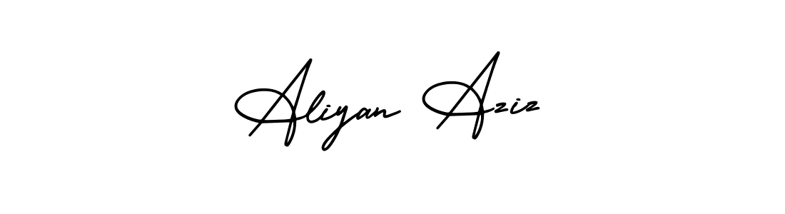 Use a signature maker to create a handwritten signature online. With this signature software, you can design (AmerikaSignatureDemo-Regular) your own signature for name Aliyan Aziz. Aliyan Aziz signature style 3 images and pictures png