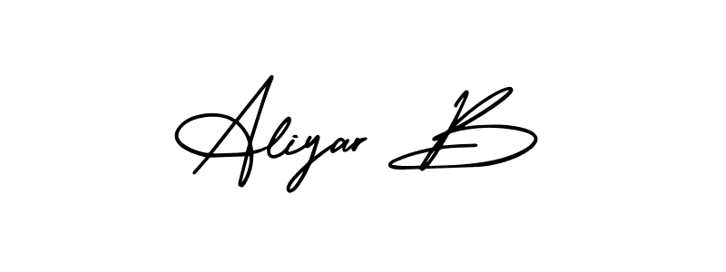 It looks lik you need a new signature style for name Aliyar B. Design unique handwritten (AmerikaSignatureDemo-Regular) signature with our free signature maker in just a few clicks. Aliyar B signature style 3 images and pictures png