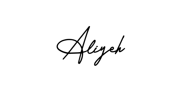 Make a beautiful signature design for name Aliyeh. With this signature (AmerikaSignatureDemo-Regular) style, you can create a handwritten signature for free. Aliyeh signature style 3 images and pictures png