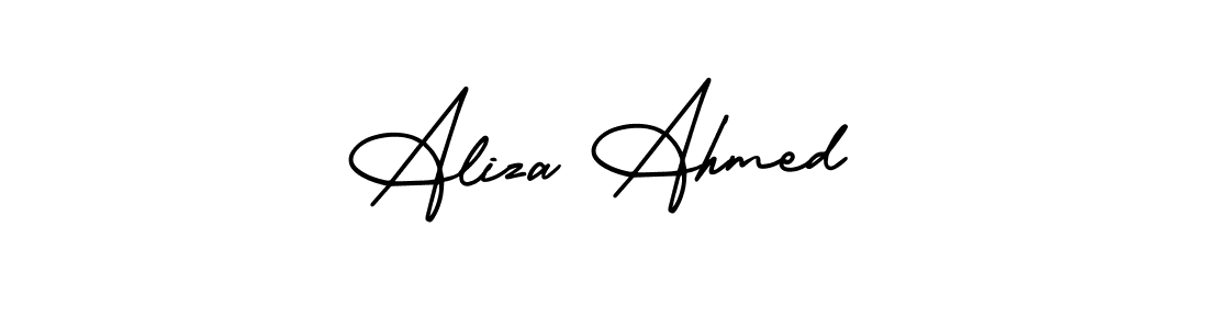 Use a signature maker to create a handwritten signature online. With this signature software, you can design (AmerikaSignatureDemo-Regular) your own signature for name Aliza Ahmed. Aliza Ahmed signature style 3 images and pictures png