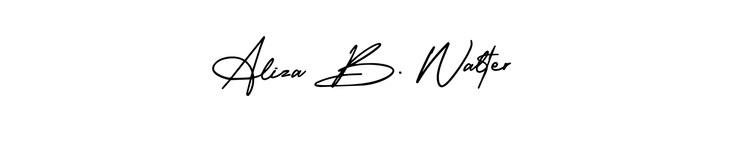 The best way (AmerikaSignatureDemo-Regular) to make a short signature is to pick only two or three words in your name. The name Aliza B. Walter include a total of six letters. For converting this name. Aliza B. Walter signature style 3 images and pictures png