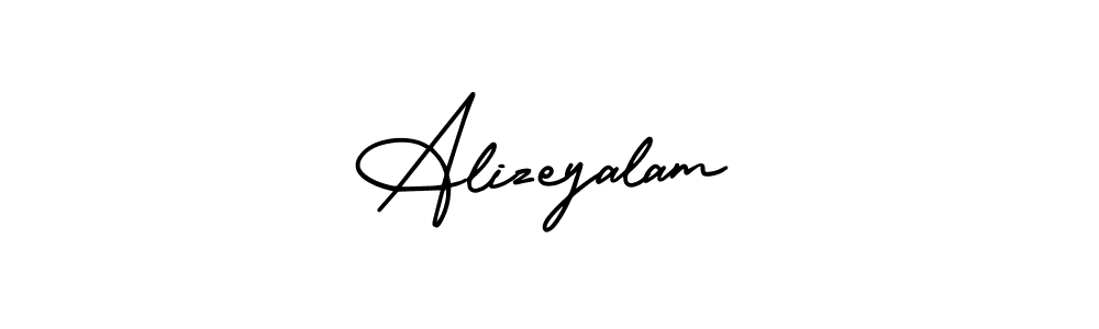 The best way (AmerikaSignatureDemo-Regular) to make a short signature is to pick only two or three words in your name. The name Alizeyalam include a total of six letters. For converting this name. Alizeyalam signature style 3 images and pictures png