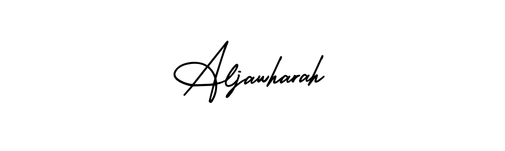 How to make Aljawharah name signature. Use AmerikaSignatureDemo-Regular style for creating short signs online. This is the latest handwritten sign. Aljawharah signature style 3 images and pictures png