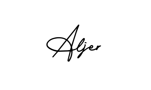 You should practise on your own different ways (AmerikaSignatureDemo-Regular) to write your name (Aljer) in signature. don't let someone else do it for you. Aljer signature style 3 images and pictures png