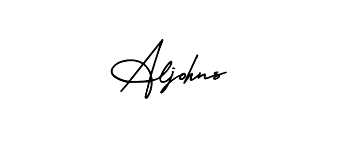 Create a beautiful signature design for name Aljohns. With this signature (AmerikaSignatureDemo-Regular) fonts, you can make a handwritten signature for free. Aljohns signature style 3 images and pictures png