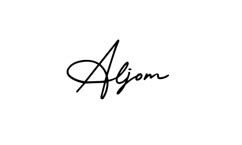 Aljom stylish signature style. Best Handwritten Sign (AmerikaSignatureDemo-Regular) for my name. Handwritten Signature Collection Ideas for my name Aljom. Aljom signature style 3 images and pictures png