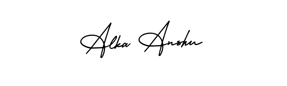 Also we have Alka Anshu name is the best signature style. Create professional handwritten signature collection using AmerikaSignatureDemo-Regular autograph style. Alka Anshu signature style 3 images and pictures png