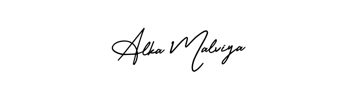 This is the best signature style for the Alka Malviya name. Also you like these signature font (AmerikaSignatureDemo-Regular). Mix name signature. Alka Malviya signature style 3 images and pictures png