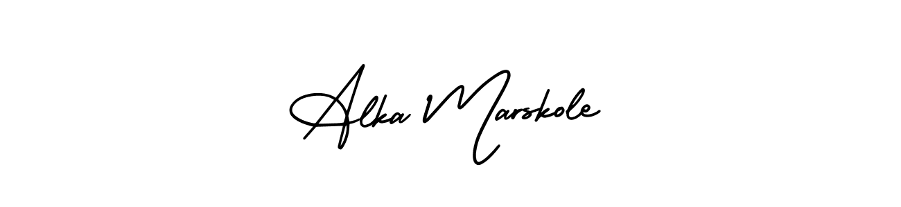 Create a beautiful signature design for name Alka Marskole. With this signature (AmerikaSignatureDemo-Regular) fonts, you can make a handwritten signature for free. Alka Marskole signature style 3 images and pictures png