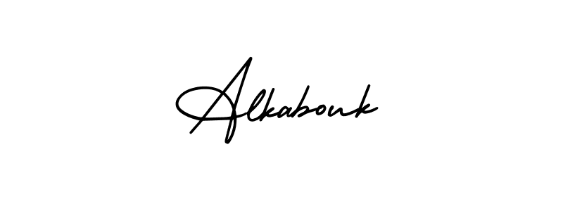 How to make Alkabouk name signature. Use AmerikaSignatureDemo-Regular style for creating short signs online. This is the latest handwritten sign. Alkabouk signature style 3 images and pictures png