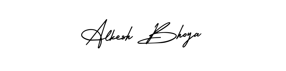 How to make Alkesh Bhoya name signature. Use AmerikaSignatureDemo-Regular style for creating short signs online. This is the latest handwritten sign. Alkesh Bhoya signature style 3 images and pictures png