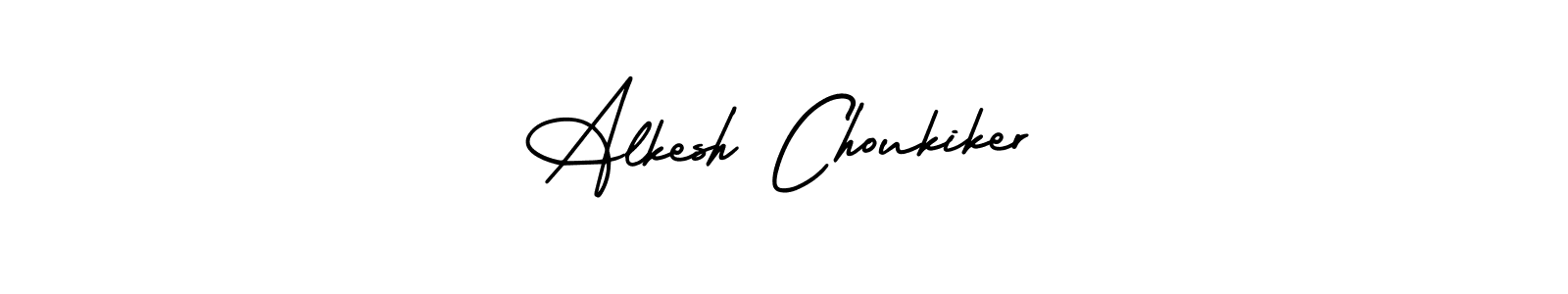 This is the best signature style for the Alkesh Choukiker name. Also you like these signature font (AmerikaSignatureDemo-Regular). Mix name signature. Alkesh Choukiker signature style 3 images and pictures png