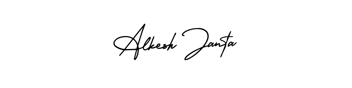 This is the best signature style for the Alkesh Janta name. Also you like these signature font (AmerikaSignatureDemo-Regular). Mix name signature. Alkesh Janta signature style 3 images and pictures png