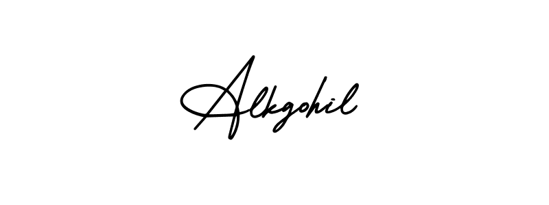 The best way (AmerikaSignatureDemo-Regular) to make a short signature is to pick only two or three words in your name. The name Alkgohil include a total of six letters. For converting this name. Alkgohil signature style 3 images and pictures png