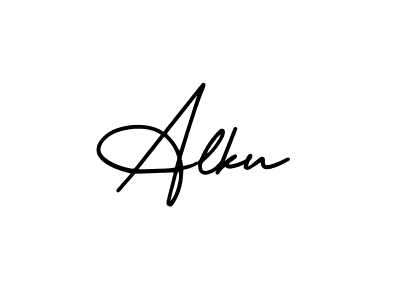 Alku stylish signature style. Best Handwritten Sign (AmerikaSignatureDemo-Regular) for my name. Handwritten Signature Collection Ideas for my name Alku. Alku signature style 3 images and pictures png