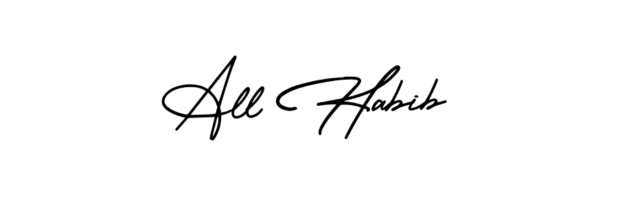 Use a signature maker to create a handwritten signature online. With this signature software, you can design (AmerikaSignatureDemo-Regular) your own signature for name All Habib. All Habib signature style 3 images and pictures png