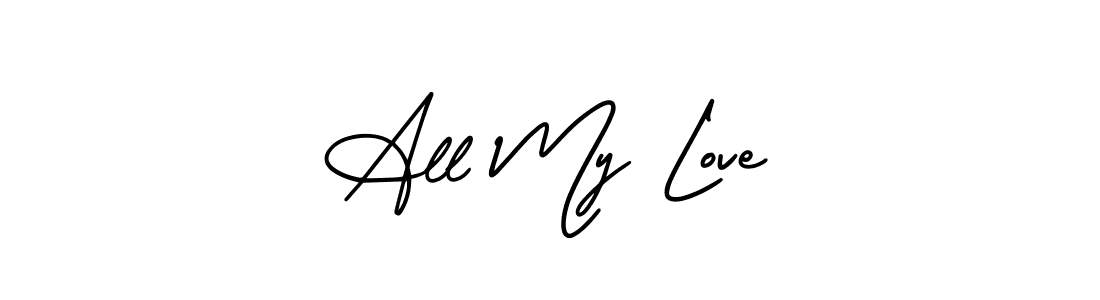 Create a beautiful signature design for name All My Love. With this signature (AmerikaSignatureDemo-Regular) fonts, you can make a handwritten signature for free. All My Love signature style 3 images and pictures png