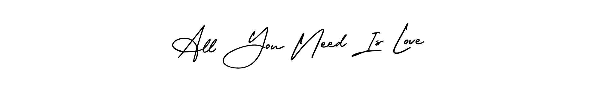 The best way (AmerikaSignatureDemo-Regular) to make a short signature is to pick only two or three words in your name. The name All You Need Is Love include a total of six letters. For converting this name. All You Need Is Love signature style 3 images and pictures png