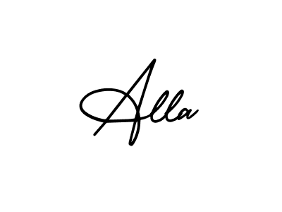 This is the best signature style for the Alla name. Also you like these signature font (AmerikaSignatureDemo-Regular). Mix name signature. Alla signature style 3 images and pictures png