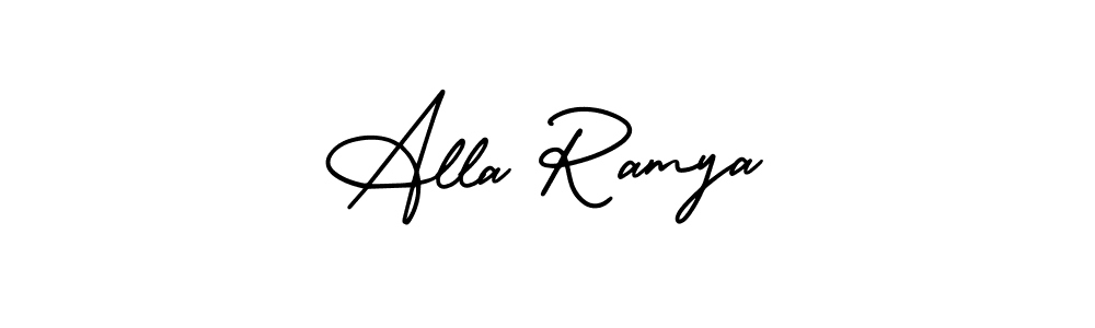 Also You can easily find your signature by using the search form. We will create Alla Ramya name handwritten signature images for you free of cost using AmerikaSignatureDemo-Regular sign style. Alla Ramya signature style 3 images and pictures png