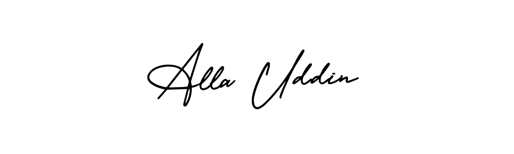 It looks lik you need a new signature style for name Alla Uddin. Design unique handwritten (AmerikaSignatureDemo-Regular) signature with our free signature maker in just a few clicks. Alla Uddin signature style 3 images and pictures png