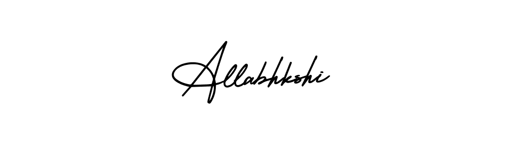 How to make Allabhkshi name signature. Use AmerikaSignatureDemo-Regular style for creating short signs online. This is the latest handwritten sign. Allabhkshi signature style 3 images and pictures png