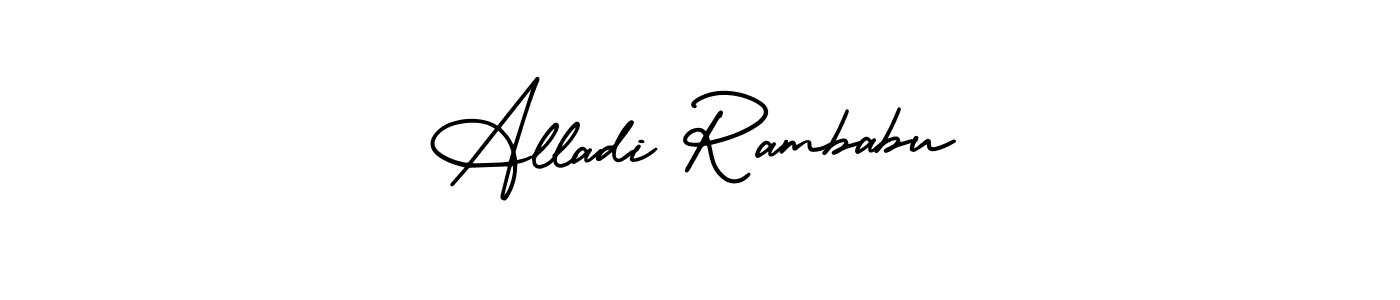 This is the best signature style for the Alladi Rambabu name. Also you like these signature font (AmerikaSignatureDemo-Regular). Mix name signature. Alladi Rambabu signature style 3 images and pictures png