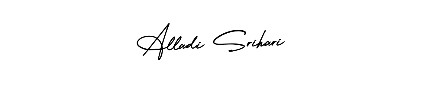Similarly AmerikaSignatureDemo-Regular is the best handwritten signature design. Signature creator online .You can use it as an online autograph creator for name Alladi Srihari. Alladi Srihari signature style 3 images and pictures png