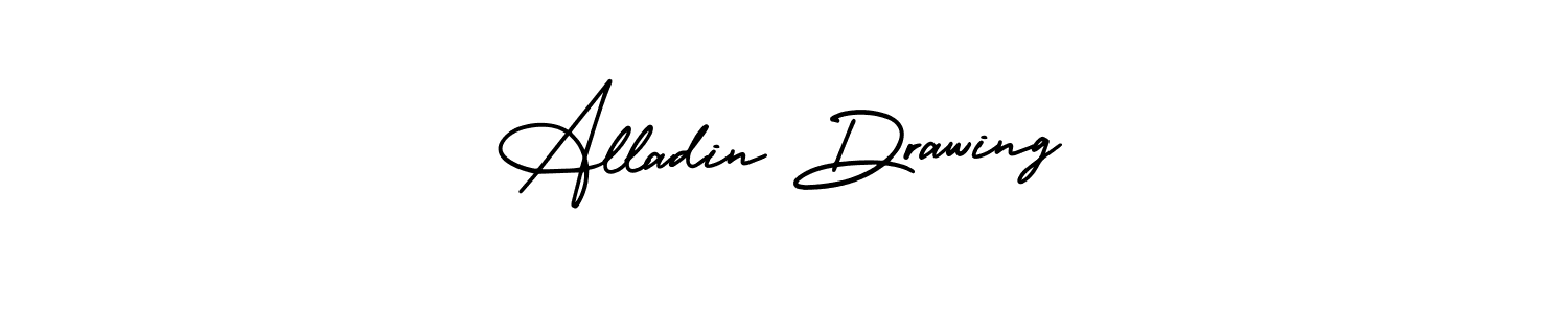 How to make Alladin Drawing name signature. Use AmerikaSignatureDemo-Regular style for creating short signs online. This is the latest handwritten sign. Alladin Drawing signature style 3 images and pictures png