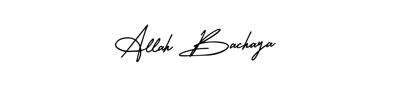 Similarly AmerikaSignatureDemo-Regular is the best handwritten signature design. Signature creator online .You can use it as an online autograph creator for name Allah Bachaya. Allah Bachaya signature style 3 images and pictures png