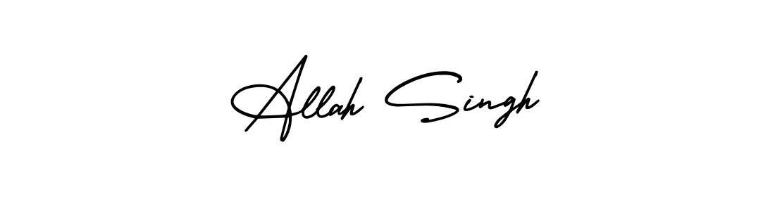 The best way (AmerikaSignatureDemo-Regular) to make a short signature is to pick only two or three words in your name. The name Allah Singh include a total of six letters. For converting this name. Allah Singh signature style 3 images and pictures png