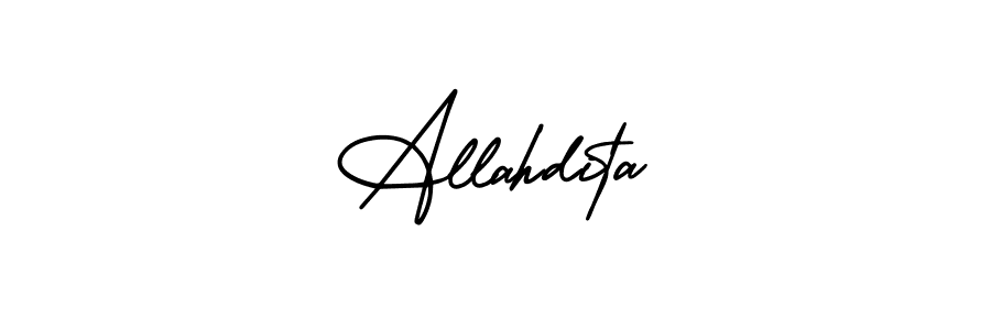 Use a signature maker to create a handwritten signature online. With this signature software, you can design (AmerikaSignatureDemo-Regular) your own signature for name Allahdita. Allahdita signature style 3 images and pictures png