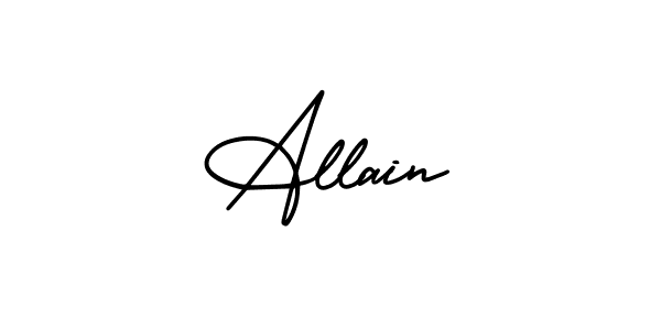 How to make Allain signature? AmerikaSignatureDemo-Regular is a professional autograph style. Create handwritten signature for Allain name. Allain signature style 3 images and pictures png