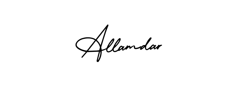 You should practise on your own different ways (AmerikaSignatureDemo-Regular) to write your name (Allamdar) in signature. don't let someone else do it for you. Allamdar signature style 3 images and pictures png