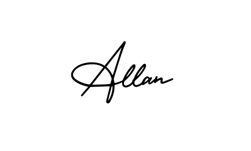 Design your own signature with our free online signature maker. With this signature software, you can create a handwritten (AmerikaSignatureDemo-Regular) signature for name Allan. Allan signature style 3 images and pictures png