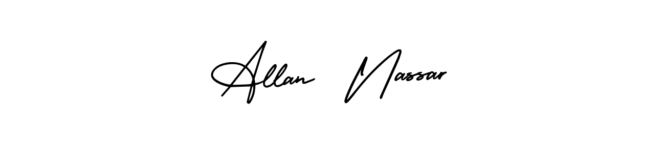 This is the best signature style for the Allan  Nassar name. Also you like these signature font (AmerikaSignatureDemo-Regular). Mix name signature. Allan  Nassar signature style 3 images and pictures png