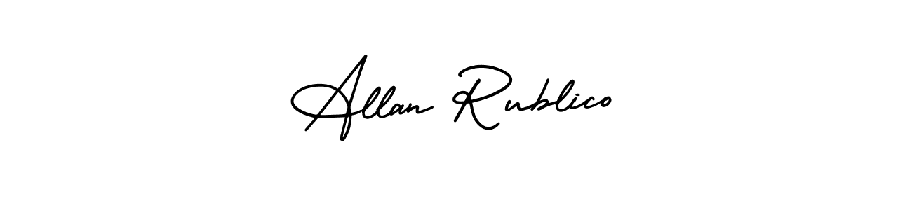 Design your own signature with our free online signature maker. With this signature software, you can create a handwritten (AmerikaSignatureDemo-Regular) signature for name Allan Rublico. Allan Rublico signature style 3 images and pictures png