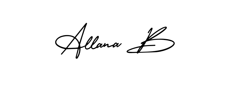 Design your own signature with our free online signature maker. With this signature software, you can create a handwritten (AmerikaSignatureDemo-Regular) signature for name Allana B. Allana B signature style 3 images and pictures png